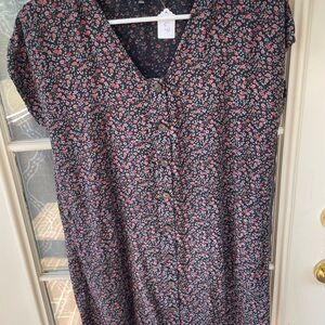 🌙 Madewell Floral Button Front Top Size S 🖤 Ditsy Micro Floral Boho Blouse